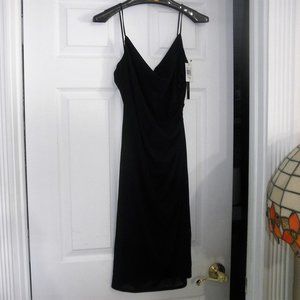 DAVID MEISTER RUCHED SPAGHETTI BLACK DRESS SIZE 8